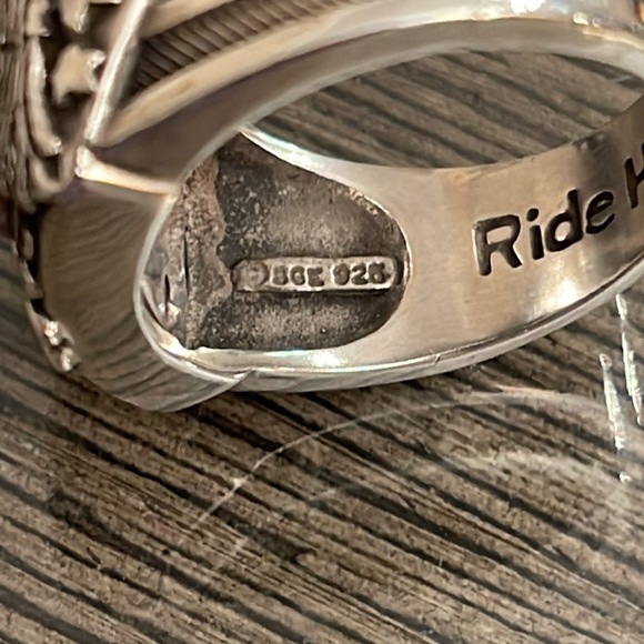 Bradford Exchange Ride Hard, Live Free" Motorcycle Men's Ring Size 14 - Picture 6 of 16
